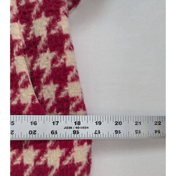 DIA Wool Alpaca Hot Pink Large Hounds Tooth Fitted Coat Size Small - Picture 12 of 15
